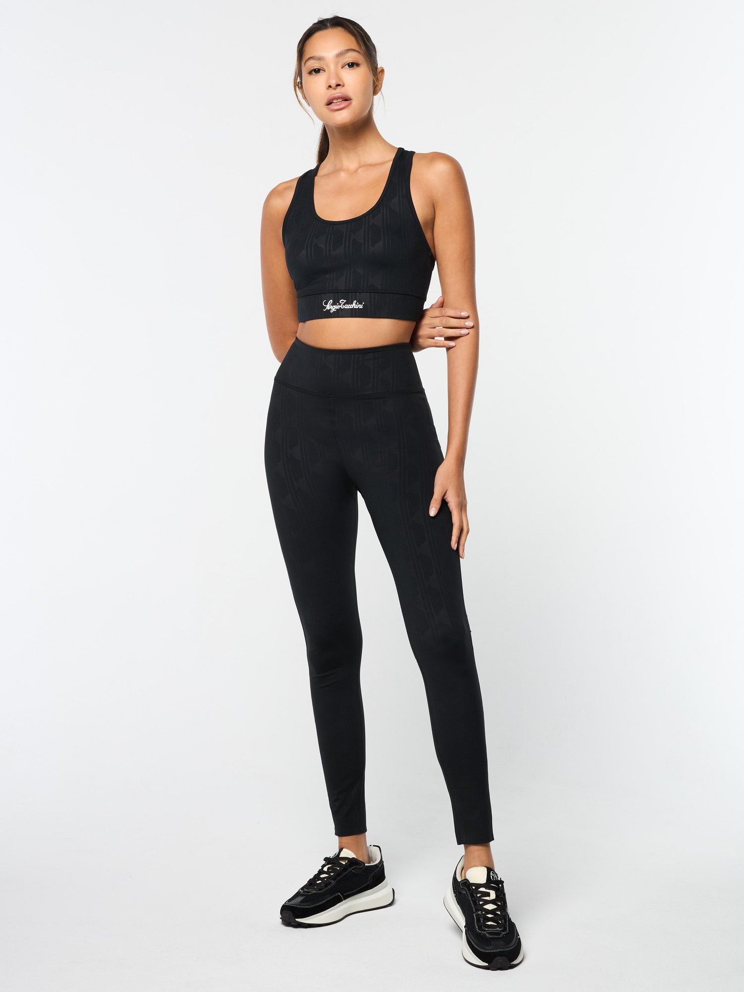 Women | Viano Printed Sports Bra | Black Beauty