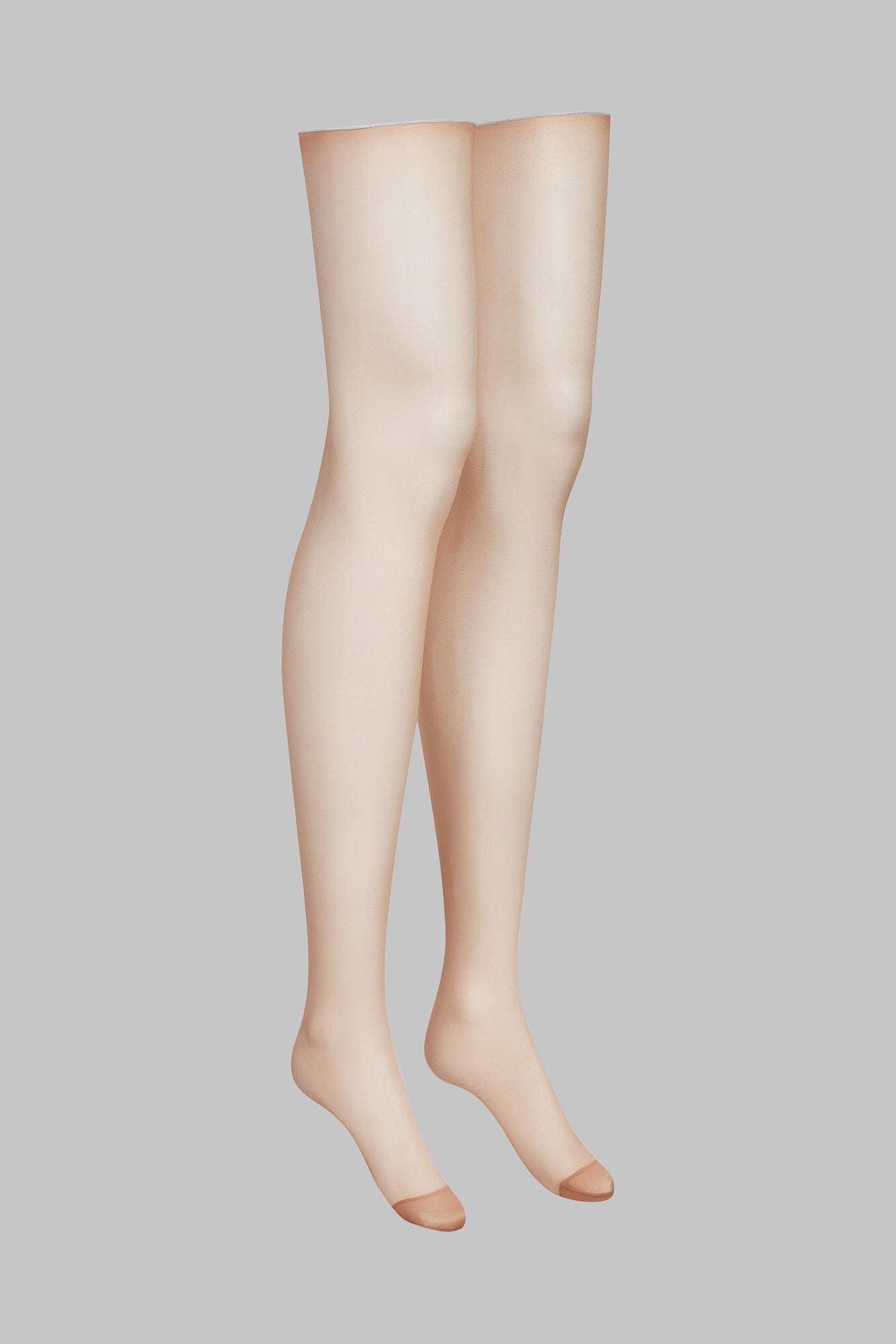 Cut And Curled Back Seamed Stockings - 20D | White