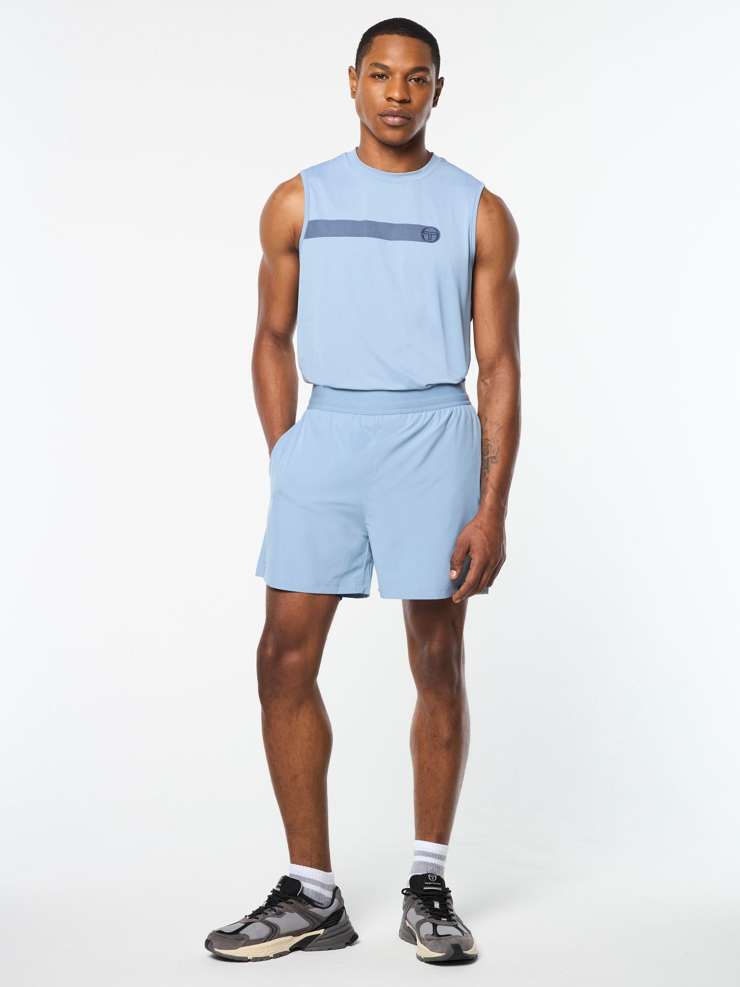 Men | Elio Tennis Short | Faded Denim