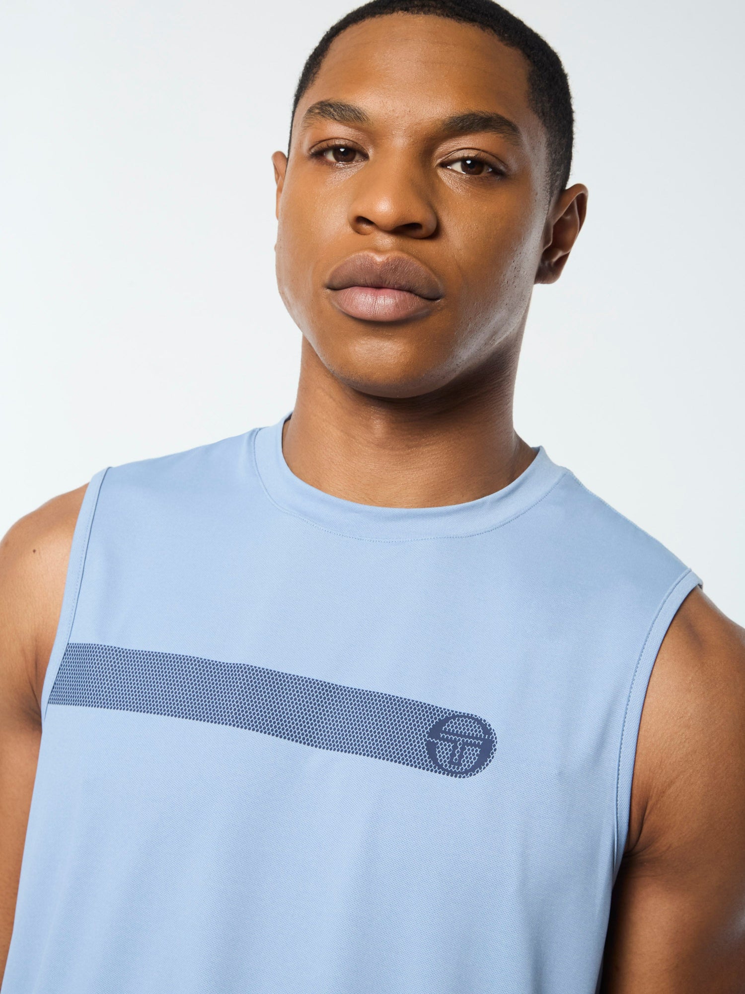 Men | Elio Performance Tank | Faded Denim