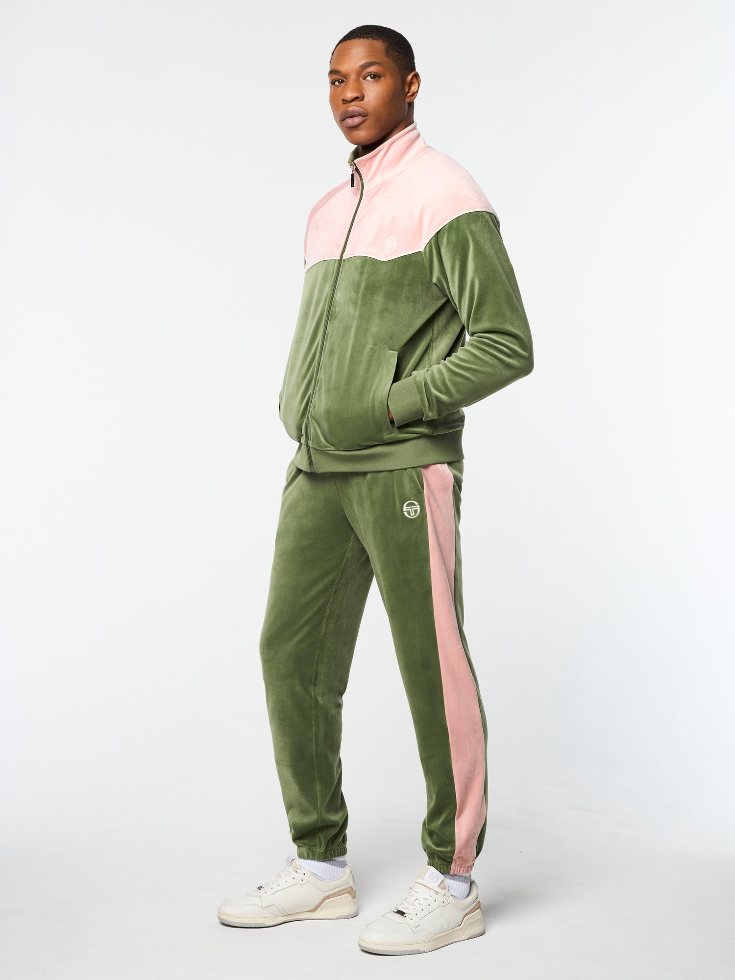 Men | Cielo Velour Track Jacket | Bronze Green