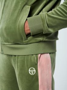 Men | Cielo Velour Track Jacket | Bronze Green