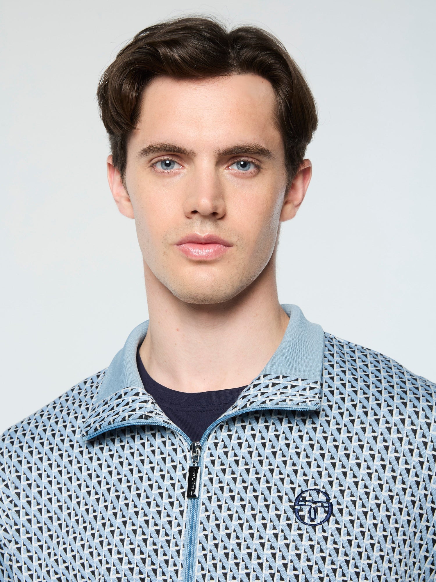 Men | Paolo Knit Track Jacket | Faded Denim