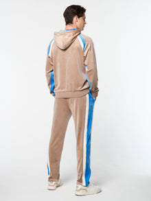 Men | Lazaro Velour Hoodie | Taupe Grey