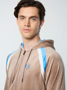 Men | Lazaro Velour Hoodie | Taupe Grey