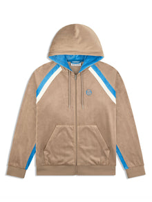 Men | Lazaro Velour Hoodie | Taupe Grey