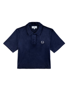 Women | Adele Velour Polo | Maritime Blue