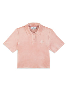 Women | Adele Velour Polo | Pale Mauve