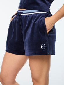 Women | Adele Velour Short | Maritime Blue