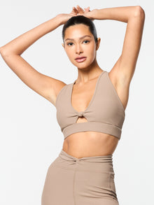 Women | Giulia Sports Bra | Taupe Grey