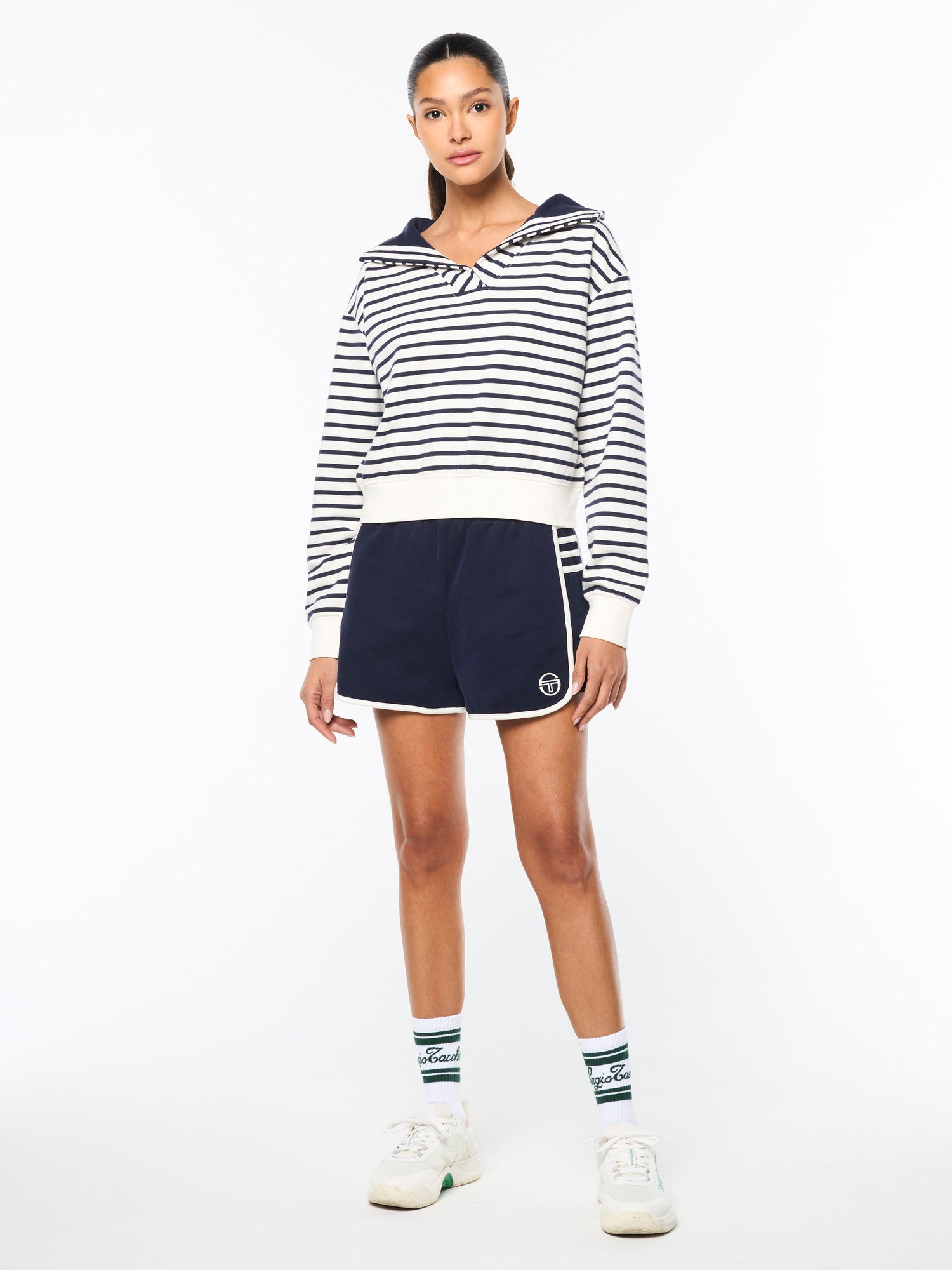 Women | Marina Sailor Collar Sweatshirt | Gardenia
