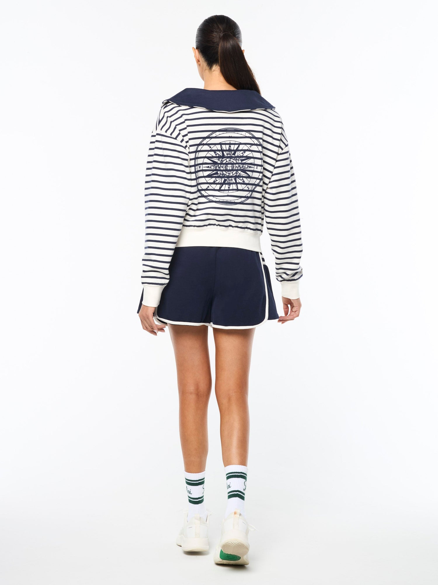 Women | Marina Sailor Collar Sweatshirt | Gardenia