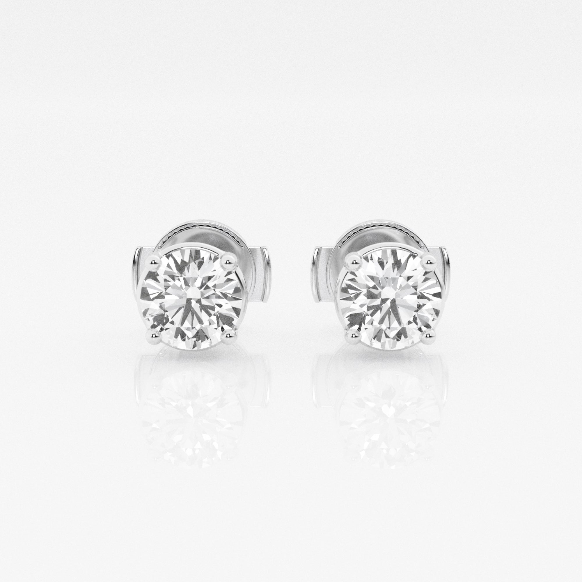 0.50 CT Round Lab-Grown Diamond | Stud Earrings | 14K White Gold | G Color | SI Clarity