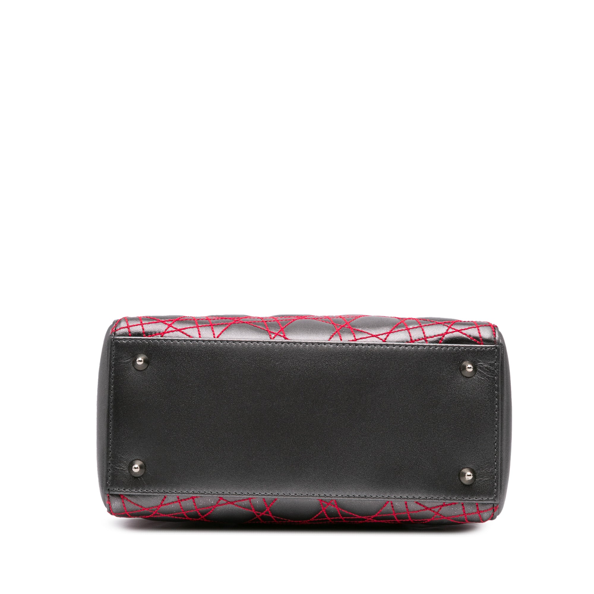 Dior | Pre-Owned Anselm Reyle Medium Metallic Lambskin Cannage Lady - I | Gray/Dark Gray