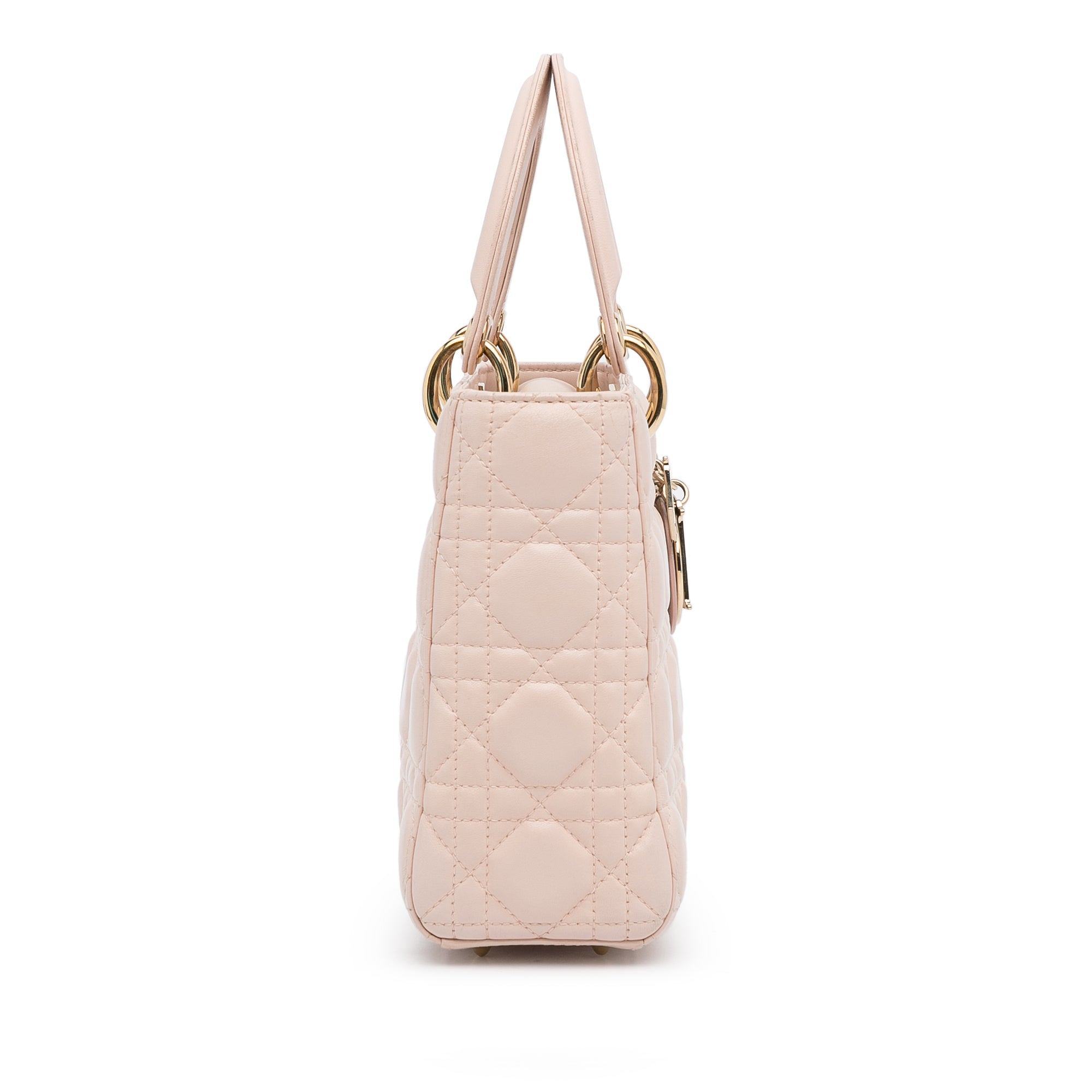 Dior | Pre-Owned Small Lambskin Cannage My ABCLady | Pink/Light Pink