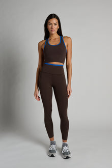 Splits59 | Dual High Waist Airweight 7/8 | Dark Chocolate/Classic Blue