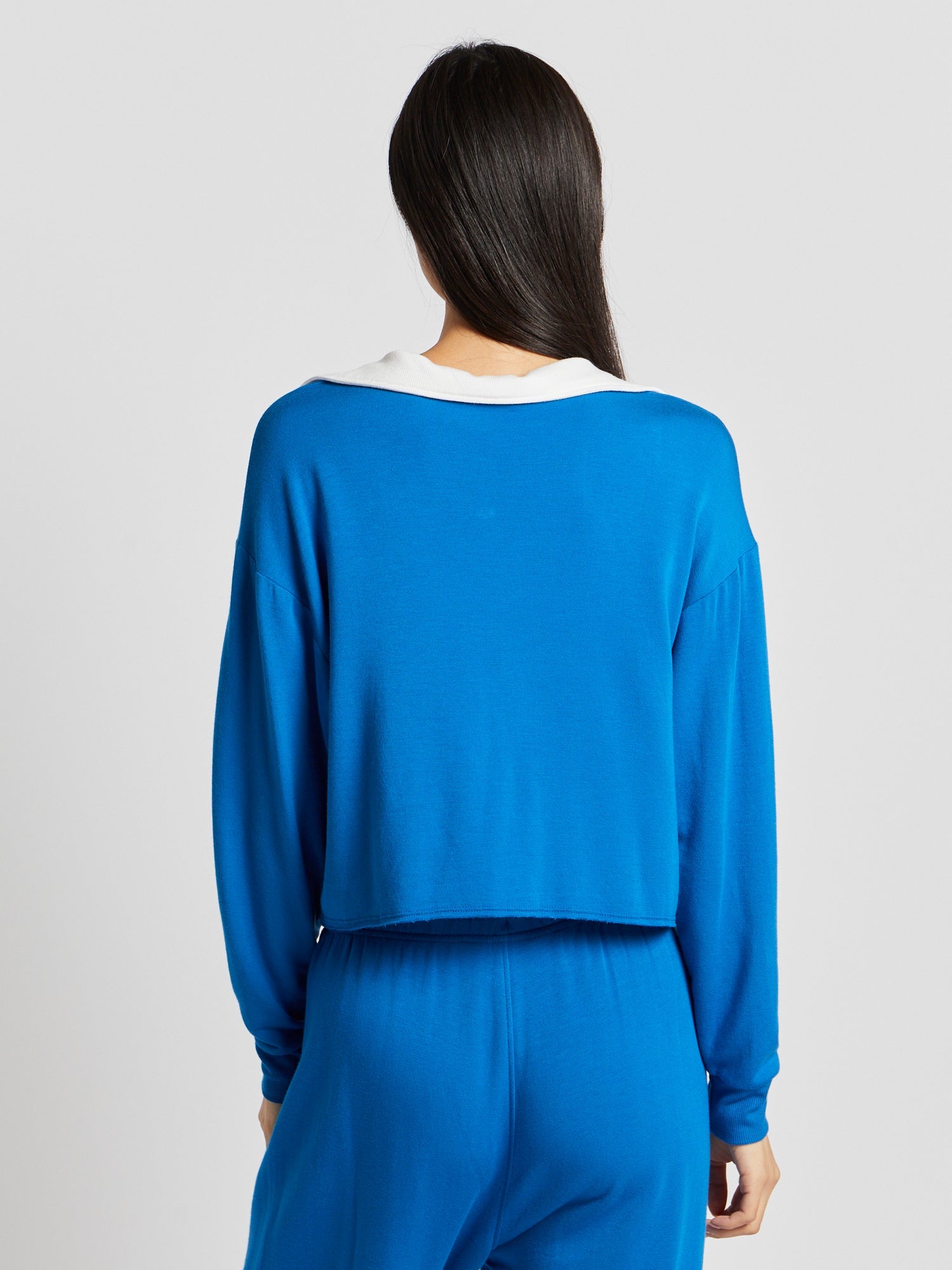 Splits59 | Joan Fleece Polo Sweatshirt | Blue