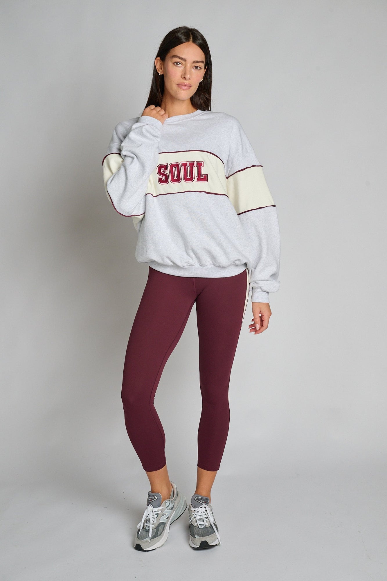 Soul by SoulCycle | Dakota Crew Neck | Heather Grey