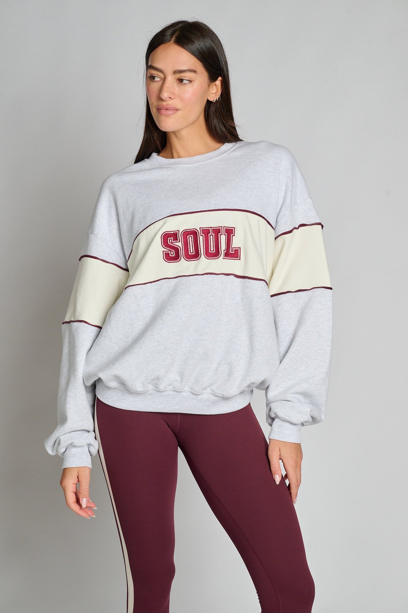 Soul by SoulCycle | Dakota Crew Neck | Heather Grey