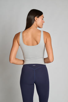 437 | The Square Tank | Heather Grey