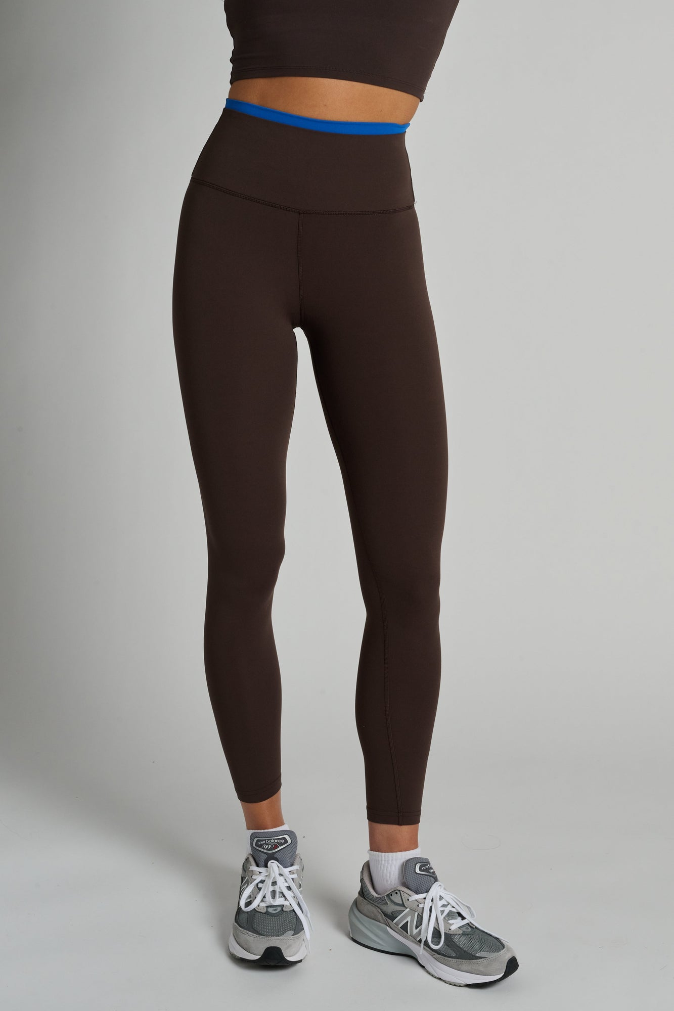 Splits59 | Dual High Waist Airweight 7/8 | Dark Chocolate/Classic Blue