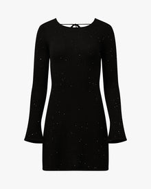 Open Back Knit Mini Dress | Black