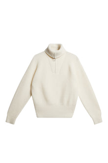 Women | Finja Knitted Zip Sweater | Whisper White