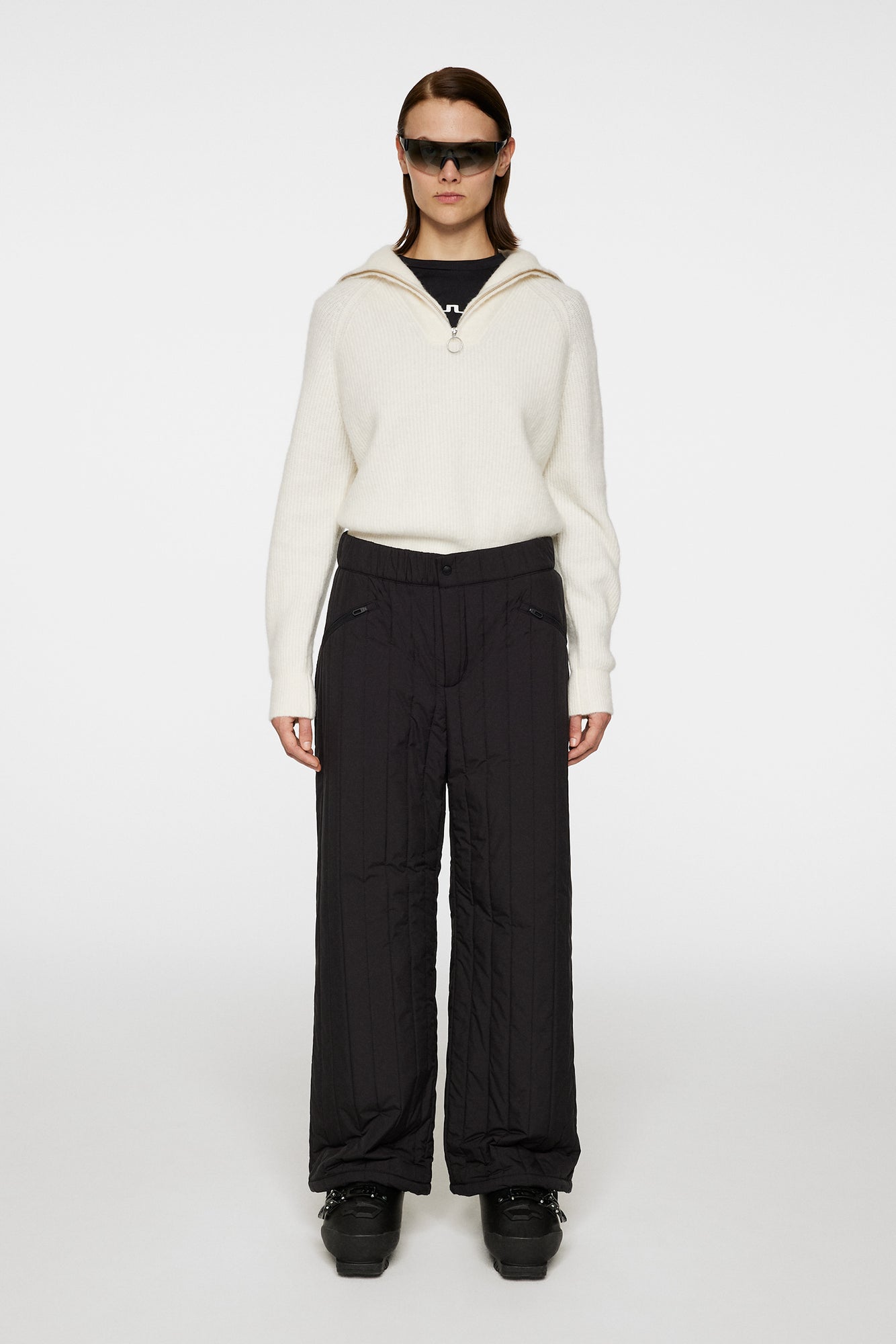 Women | Finja Knitted Zip Sweater | Whisper White