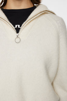 Women | Finja Knitted Zip Sweater | Whisper White