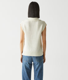 Torrance Collared Sweater Vest | Chalk