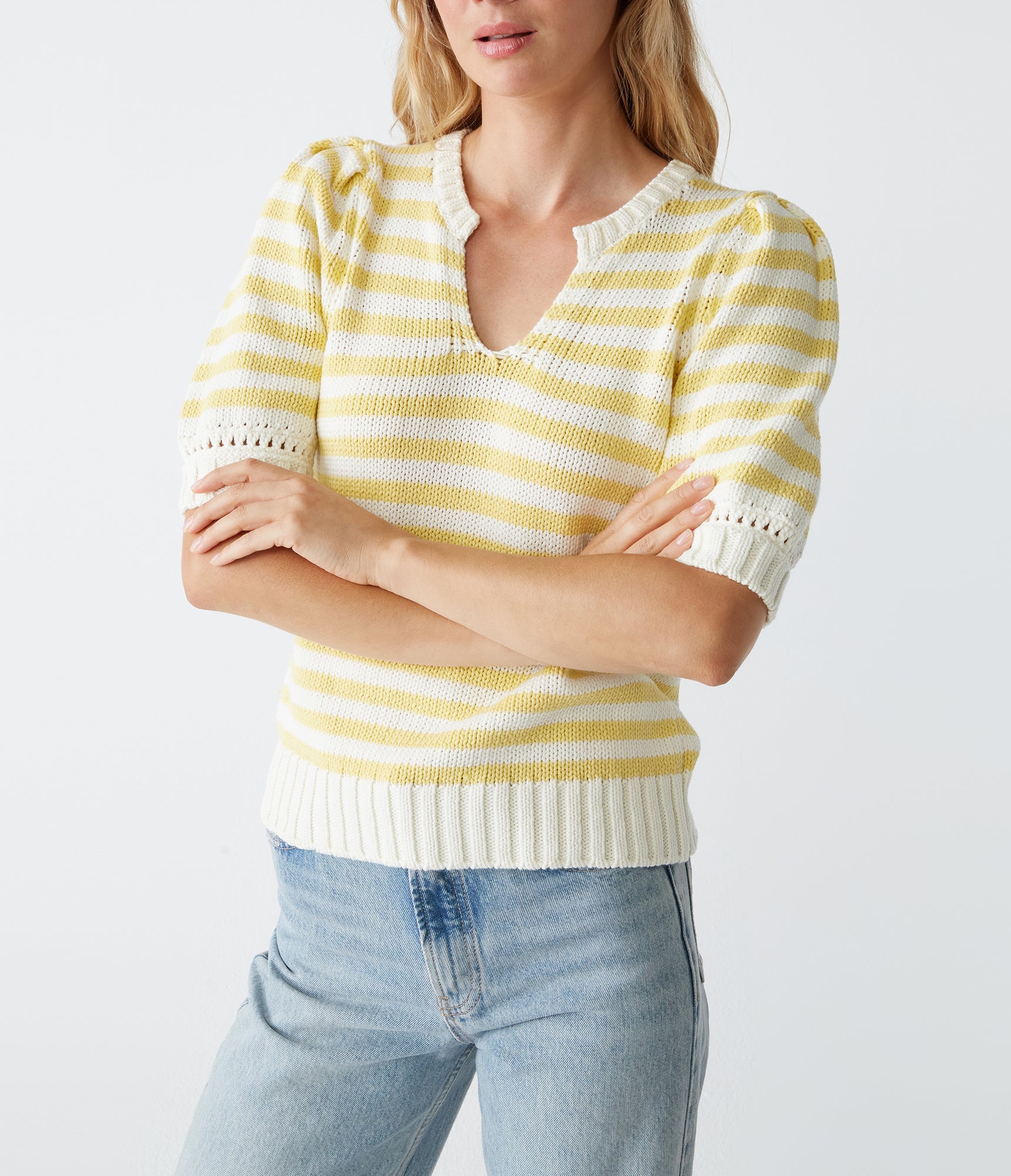 Merle Striped Crew Neck Sweater | Lemonade
