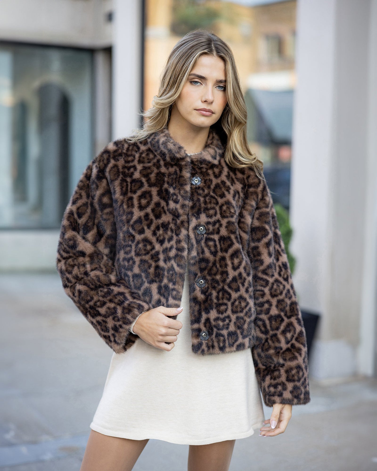 Fur-Free Mink (Faux Fur) Jacket | Leopard Print