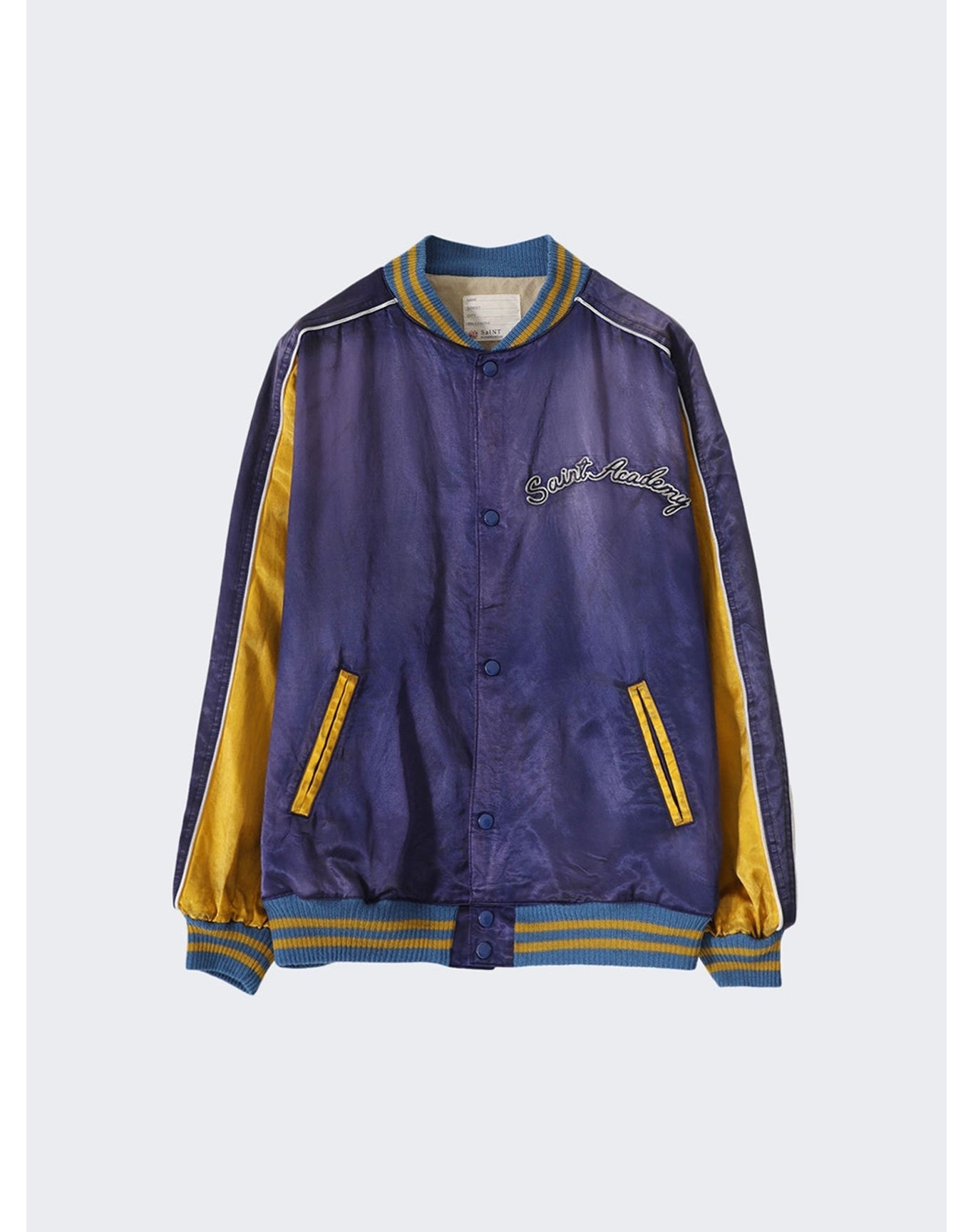 Saint Mxxxxxx | Men | Saint M Shermer Academy Bomber Jacket | Navy x Yellow