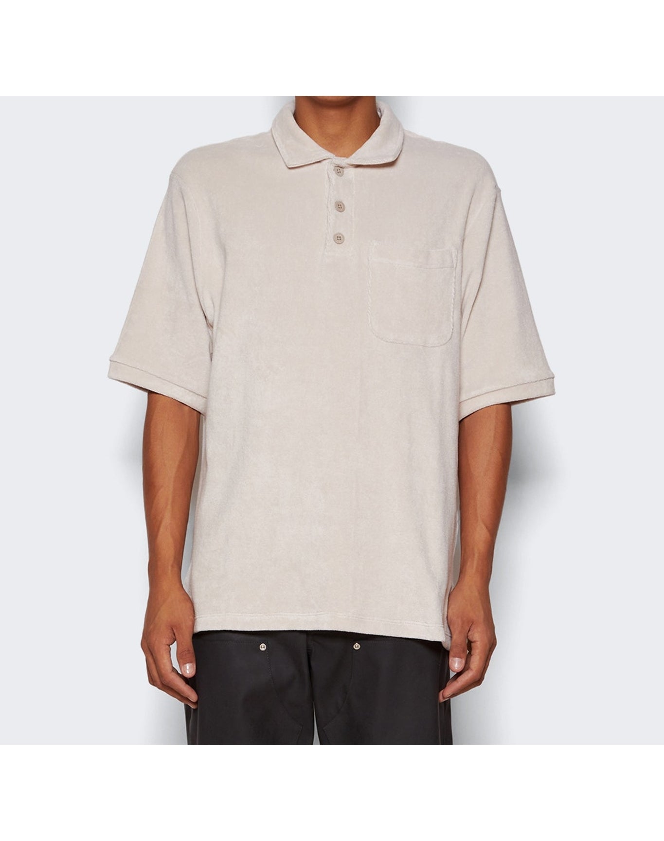 Saintwoods | Men | Terry Cotton Polo | Light Grey
