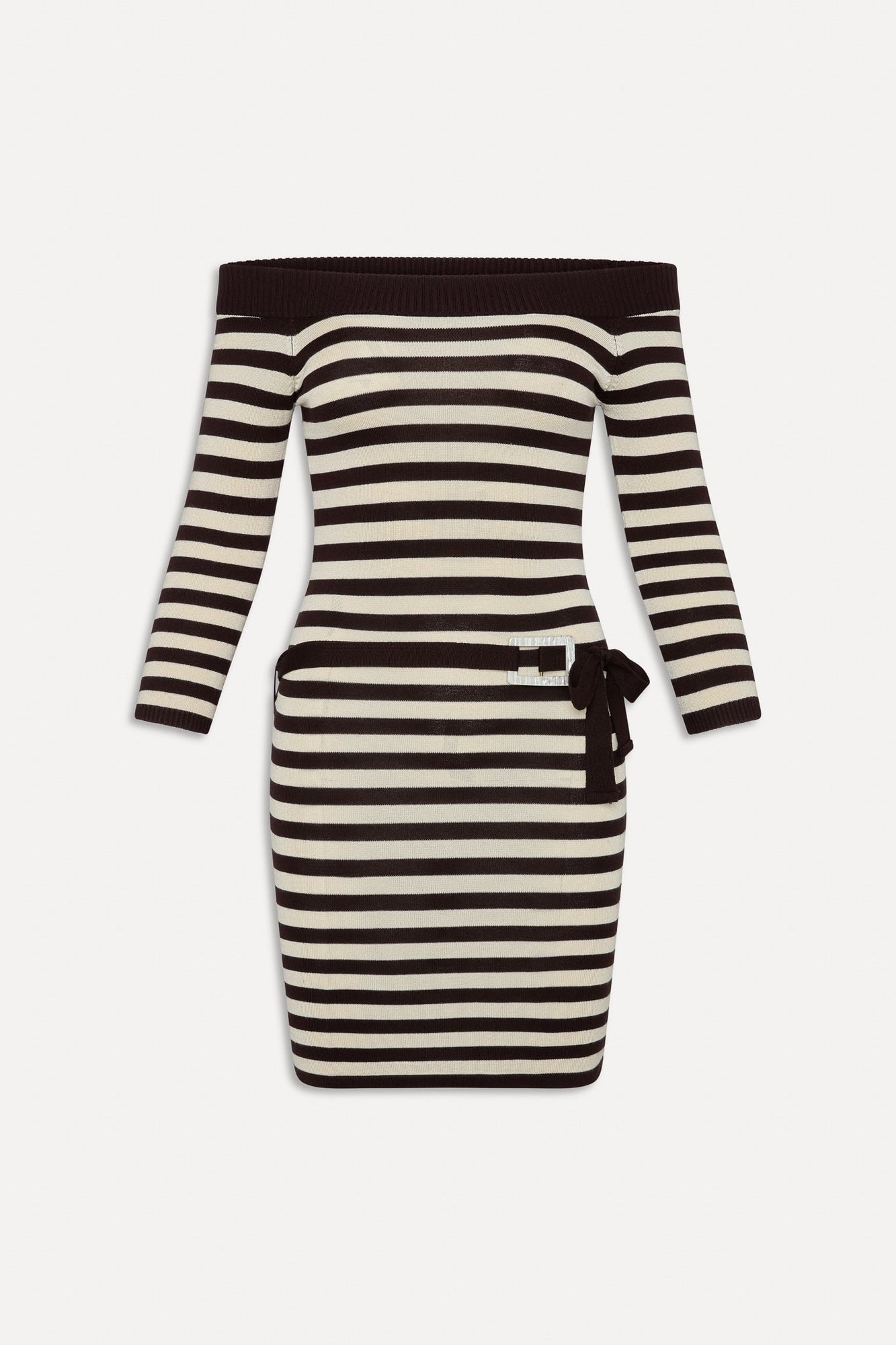 BELLA HADID Saloon Knit Mini Dress Cowboy Stripe
