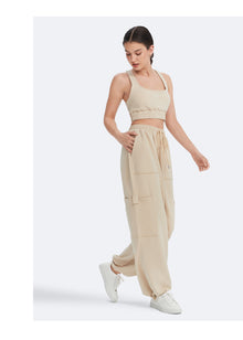 Scoop Neck Racerback Bra | Oat Milk Beige