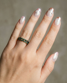 The Emerald Cuban Link Ring | Sterling Silver 18Kt Gold Vermeil