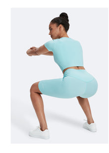 Sculpting Fit Pilates Shorts | Arctic Blue