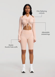 Drawstring Crop Top | Seashell