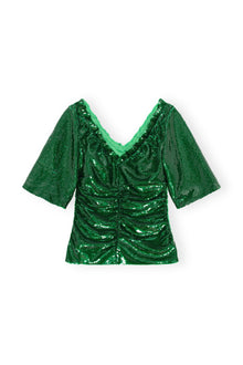 Sequinned Blouse | Kelly Green