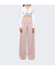 Sergio Hudson | Women | Mixed Media Tie Top Jumpsuit Blush | Blush