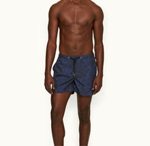 Setter Drawcord Palmed Shorter-Length Drawcord Swim Shorts | Midnight Navy