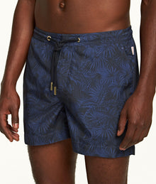 Setter Drawcord Palmed Shorter-Length Drawcord Swim Shorts | Midnight Navy