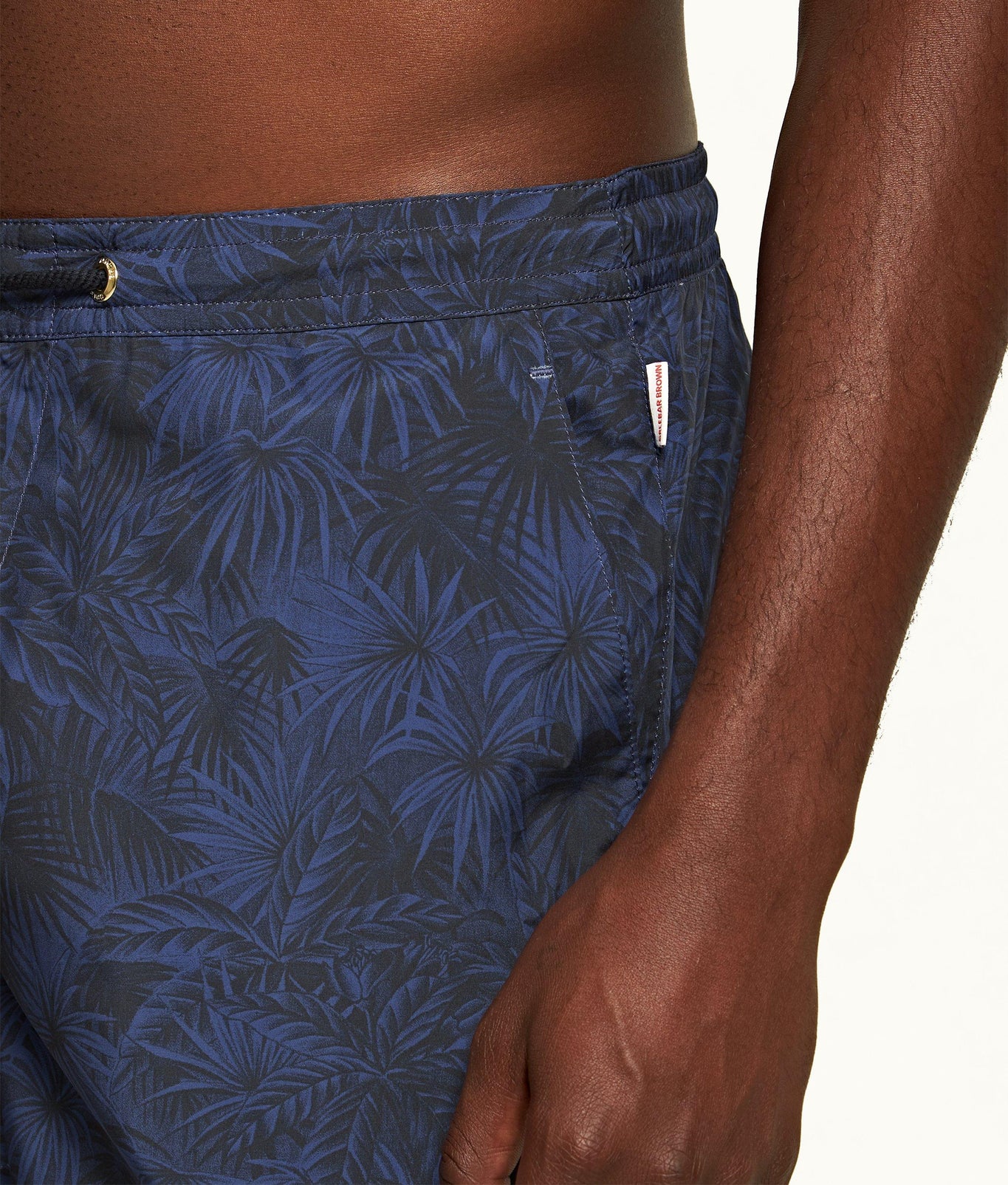 Setter Drawcord Palmed Shorter-Length Drawcord Swim Shorts | Midnight Navy