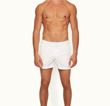 Setter Shorter-Length Tape Trim Swim Shorts | White