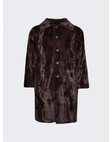 Seventh Heaven | Men | Faux Fur Jacket With 3d Cross Applique | Brown