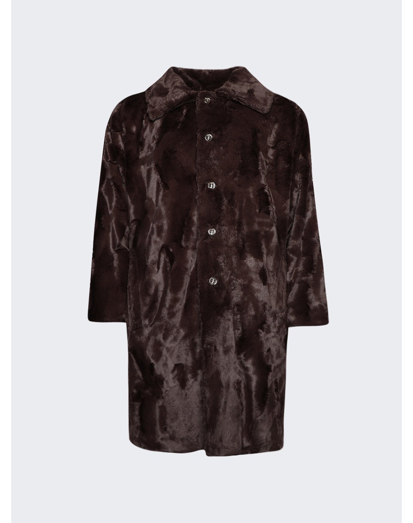 Seventh Heaven | Men | Faux Fur Jacket With 3d Cross Applique | Brown