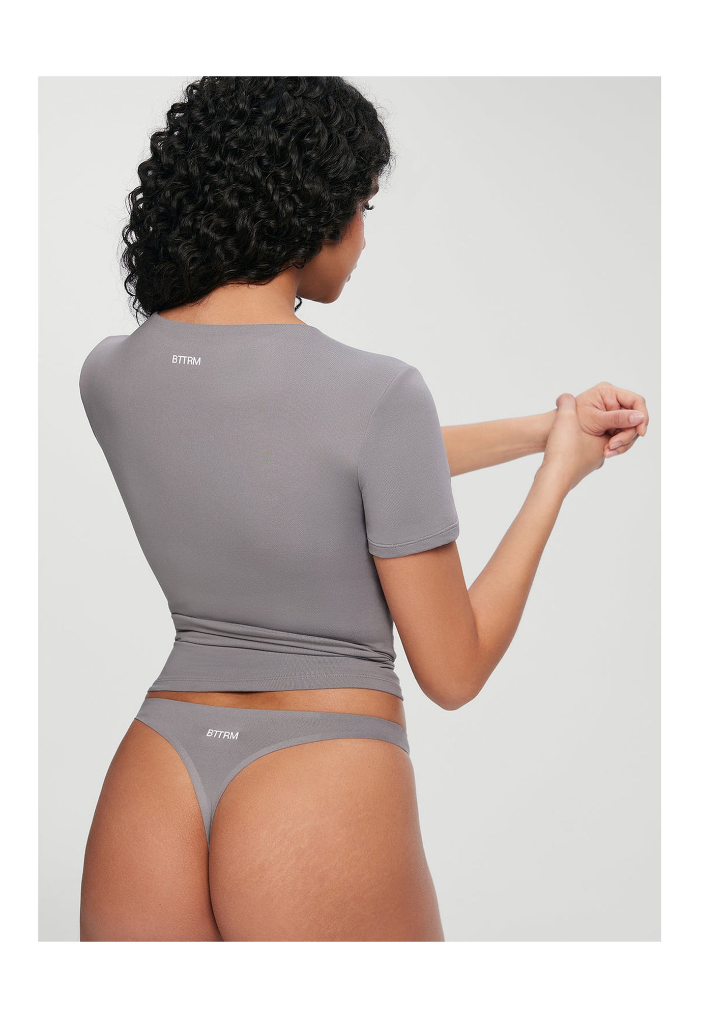 Short Sleeve Crew Neck Top | Cool Gray