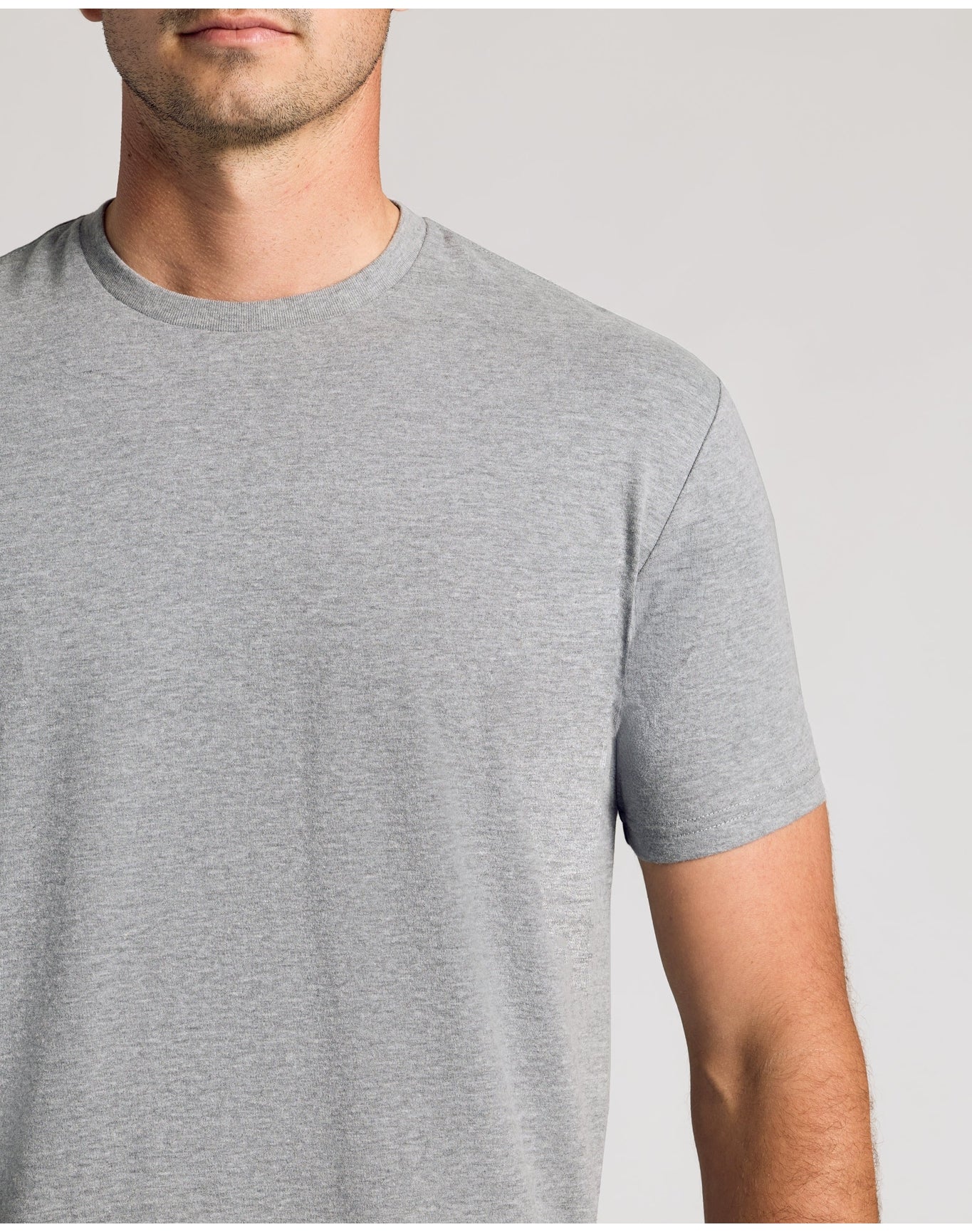 Short Sleeve Tall Curved Hem Crew | Heather Gray