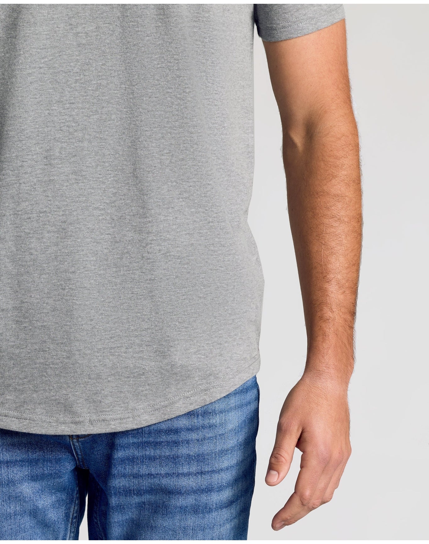 Short Sleeve Tall Curved Hem Crew | Heather Gray